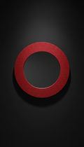 Circular Mirror With Sculptural Red Accent Frame