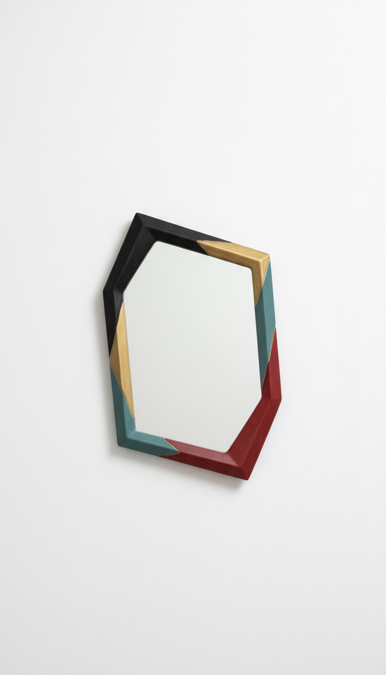 Asymmetrical Mirror With Resin Frame