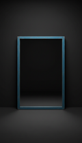 Rectangular Mirror With Urban Blue Metal Frame